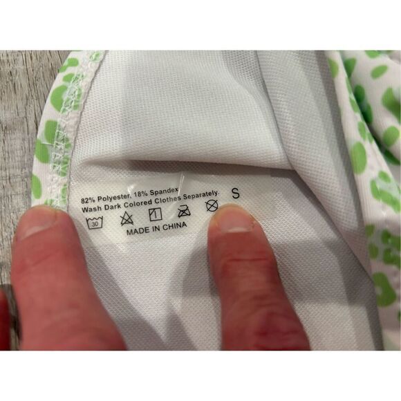 Lime green, cheetah, two-piece bikini, swimsuit, size S - Picture 11 of 11